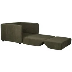 Schlafsofa Loveseat Sofabett JOPIE Cordstoff in verschiedenen Farben - Grün