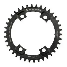 Wolf Tooth Kettenblatt 110 BCD Asymmetric 4-Loch 38 Zähne Schwarz