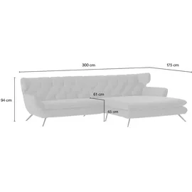 jette home Ecksofa Caldara ¦ grau ¦ Maße (cm): B: 300 H: 94 T: 175.0