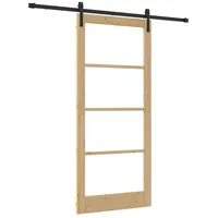 vidaXL Haustür Schiebetür ORKDAL Natürlich und Schwarz 93 x 211 cm (1-St) schwarz