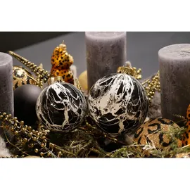 Krebs Glas Lauscha Weihnachtsbaumkugel Marmoroptik 1-tlg. 10cm