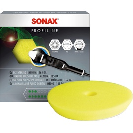 SONAX ExzenterPad medium 165 DA (1 Stück) Polierscheibe für Verwendung im letzten Arbeitsschritt zum Hochglanzfinish, Art-Nr. 04935000