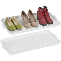 Relaxdays 2er Set, Kunststoff, Schuhablage 3 Paar Schuhe, Schuhabsteller,