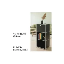 Floordirekt Metallregal 50 x 40 x 121 cm Schwarz