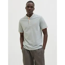 Poloshirt »JJEPAULOS MAO POLO«, mit Logo Stickerei, Gr. M, Iceberg Green, , 95675220-M