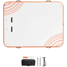 Vevor Aufblasbares Schwimmdock, 2,43 x 1,82 m, Dockplattform, rutschfeste Wasserschwimmdockmatte mit tragbarer Tragetasche und abnehmbarer Leiter, schwimmende Plattform-Inselfloß für Pool, Strand