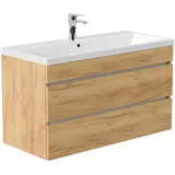 Posseik Waschbecken mit Unterschrank FELLINI 100 eiche gold 100,0 x 48,0 x 58,4 cm