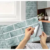 Linghhang - 6 Stück Küchenfliesenaufkleber (Marmor), selbstklebende Fliesenaufkleber, wasserdichte PVC-Fliesenaufkleber, selbstklebende