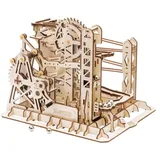 ROBOTIME Marmor Achterbahn Uhrwerk Mechanisches 3D Puzzlespiel Woodcraft Bauset Erwachsene Bastelset Puzzle Geschenk (Lift Coaster)