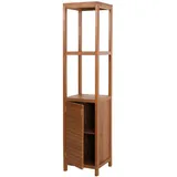 Mendler Teak-Regal HWC-M84, Badschrank Badregal Badezimmer, hochwertiges B-Grade-Teak (Kernholz, 20-30 Jahre), 180x40cm