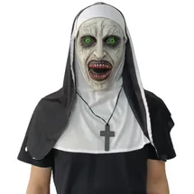 thematys THE NUN Maske – Gruselige Nonne Vollkopfmaske aus Latex, Perfekt für Halloween, Horror-Events und Kostümpartys, Hochwertig, Unisex, Detailgetreu