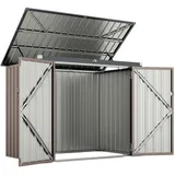 Costway Mülltonnenbox 172 x 95,5 x 130 cm braun