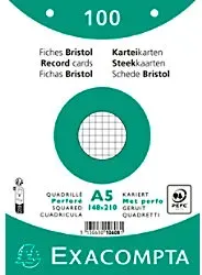 Exacompta Karteikarten 10608E DIN A5 Weiß 15 x 21,2 x 2,5 cm 10 Stück