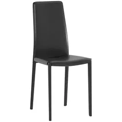Stones Stuhl aus schwarzem Kunstleder mit bezogener Metallstruktur 41x42xh.95 cm 4 Stk