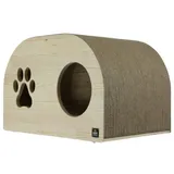 RAIKOU Katzenzelt Katzenhaus Katzenwohnung Katzenhöhle aus Buche beige