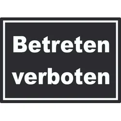 Betreten verboten Aufkleber weiß-schwarz A8 (52x74mm)