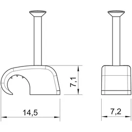 OBO Bettermann Haft-Clip m.Nagel 4-7mm L25 PP LGR 2025 25