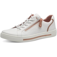 JANA Damen Sneaker flach mit Reißverschluss Vegan, Weiß (White/Rosegold), 36 EU