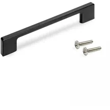 Emuca - Lot von 5 Möbelgriffe Montreal, L192mm, 160mm Achsenabstand, Zamak, Schwarz lackiert