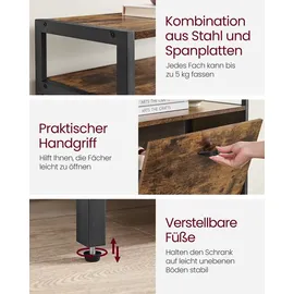 VASAGLE Schuhregal 30 x 130 x 60 cm vintage braun