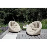 Karup Design Gartensessel Nido outTM, Loungesessel, Hocker, Chillsessel, Relaxsessel (B/H/T ca: 95x70x100cm - in mehreren Farben), Outdoor geeignet, Schmutz- und Wasserabweisend, Made in Europe grau|weiß