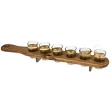Out of the Blue OOTB 93/2056 Shooter-Gläser 6er Set mit Holzlatte, 45 cm, Bunt