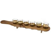 Out of the Blue OOTB 93/2056 Shooter-Gläser 6er Set mit Holzlatte, 45 cm, Bunt
