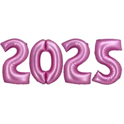 Folienballon Zahl 2025 pink Silvester XL Ballon