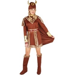 dressforfun Wikinger-Kostüm Frauenkostüm Wikingerchefin braun L – L