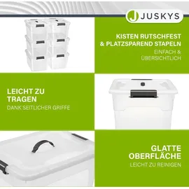 Juskys Aufbewahrungsbox 30 l 6-tlg. transparent/weiß