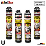 Brandschutzschaum B1 Bauschaum 4 x 750 ml Montageschaum Pistolenschaum Isolbau