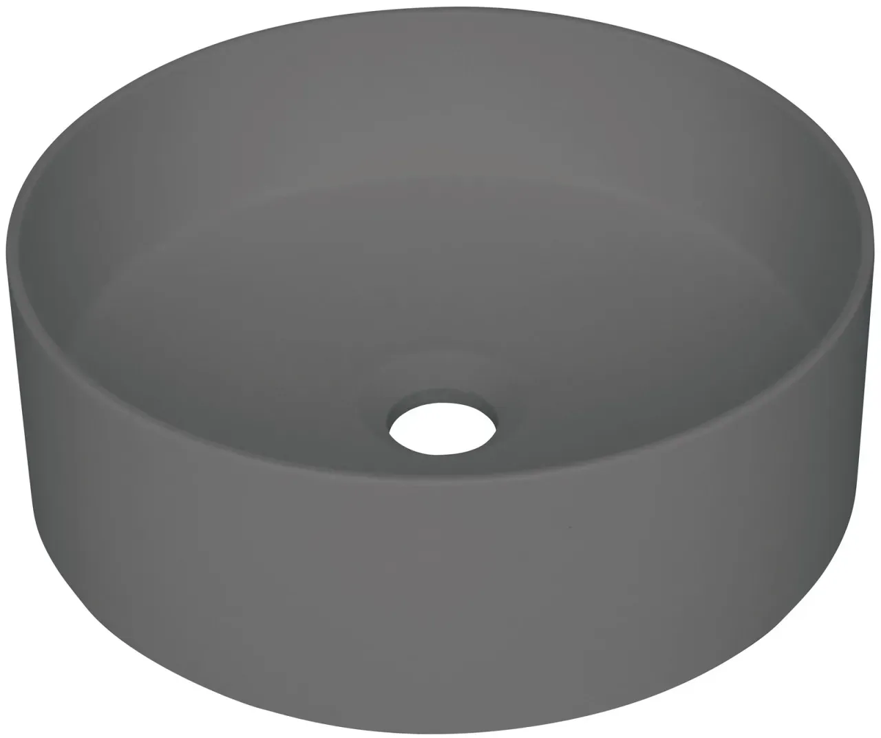 Neuesbad Serie 600 Mineralguss Aufsatzwaschtisch, anthrazit metallic, D: 360mm NB1CQS_TU4S1