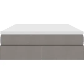 vidaXL Aufbewahrungsbett 140 x 200 cm Taupe