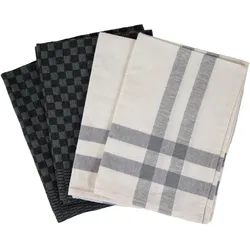 Geschirrtuch HENSSLERS "Küchenhandtücher, 50x70 cm", grau, B:50cm L:70cm, Baumwolle, Leinen, Geschirrtücher, Geschirrtuch, extrem saugstark und strapazierfähig, 80% Baumwolle / 20% Leinen