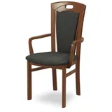 Home Affaire Esszimmerstuhl »FERDI, Armlehnstuhl, Made in Italy, Massivholz« () 1 Stk.Bezug Feinstruktur (wasser-und fleckabweisend) oder Struktur, braun