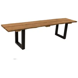 möbelliebling Gartentisch 220 x 100 x 75 cm Teak Schwarz