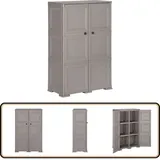 Vidaxl - Kunststoffschrank 79x43x125 cm Holzdesign Grau - Aufbewahrungsbox - Garderobe - Schuhregal - Wohnzimmermöbel - Küchenorganisation