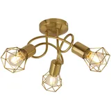 GLOBO Retro Spotleuchte 3 Strahler gold Metall