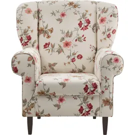 Home Affaire Sessel Asino Strukturstoff 80 x 102 x 86 cm Beige mit Hocker