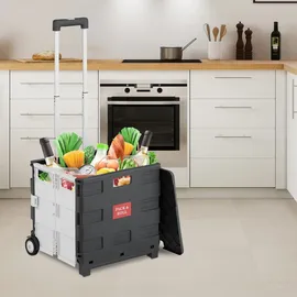 Relaxdays Einkaufstrolley grau 51 x 47 x 12 cm