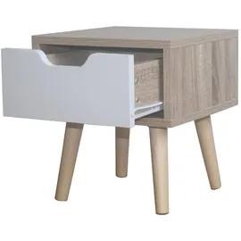 Hti-Living Nachtschrank Thekla 29,3 x 25 x 29,3 cm Weiß