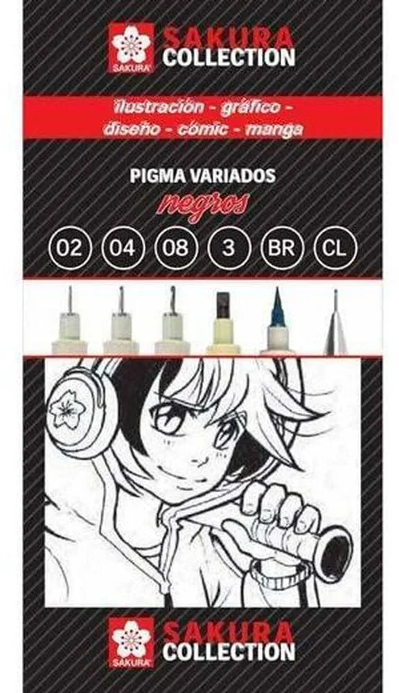 Marker-Set Talens Sakura Pigma Schwarz