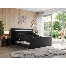 MKS Boxspringbett 120 x 200 cm H4 Schwarz