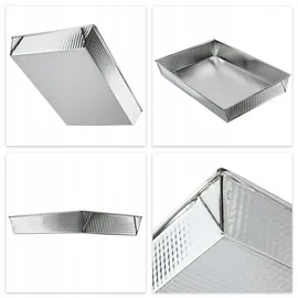 Kadax rechteckige Backform, "Imperia", Kuchenbackformen, Kastenform, Wärmeverteilung, 36 cm, Silber