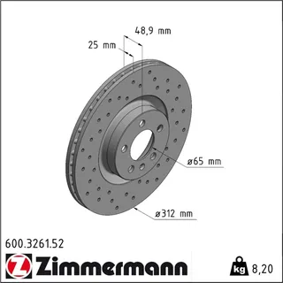 ZIMMERMANN Bremsscheibe SPORT Z 600.3261.52