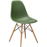 Vitra Stuhl Eames Plastic Side Chair RE 83x46.5x55 cm forest grün, Gestell: Ahorn, Designer Charles & Ray Eames