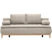 Carryhome Boxspringsofa, Beige, Textil, Buche, massiv, 2-Sitzer, Füllung: Schaumstoff, 202x78x93 cm, Stoffauswahl, Schlafen auf Sitzhöhe, Wohnzimmer, Sofas & Couches, Schlafsofas, Boxspringsofas