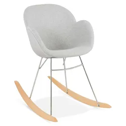 KADIMA DESIGN Schaukelstuhl aus Holz Metall Stoff | Lounge Stuhl mit Schaukelfunktion | Designer Sessel für Entspannung | Modernes Skandinavisches Design | Kadima