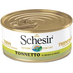 Schesir in Kochbrühe 24 x 70g Dose Katzennassfutter Thunfisch in Kochbrühe
