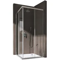 doporro Eckdusche Duschkabine Rav16K Schiebetür Klarglas 6mm ESG, BxT: 80x80 cm, Einscheibensicherheitsglas 80 cm x 190 cm x 80 cm